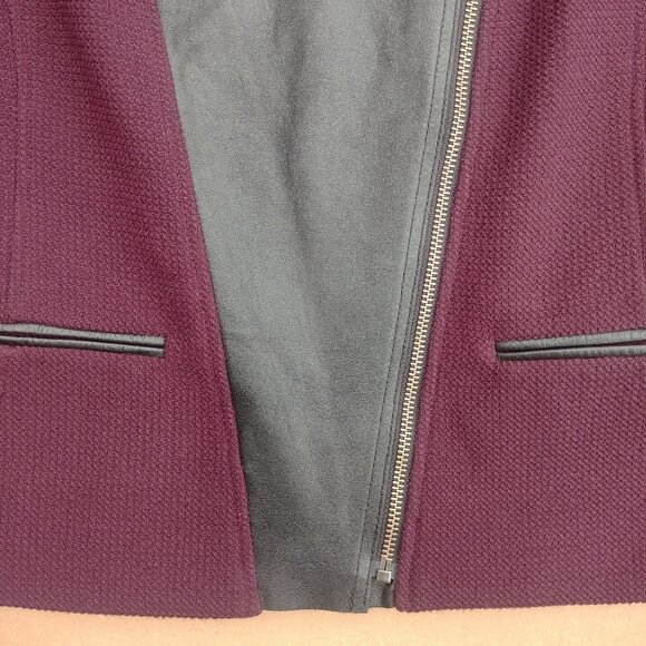 Iris Setlakwe Eggplant Maroon Moto Style Jacket Real Black Leather Size 2 - Picture 12 of 16